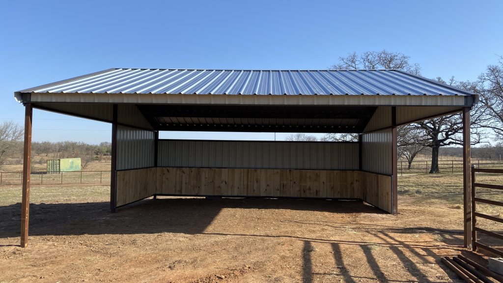 Cattle shed built in Weatherford Tx